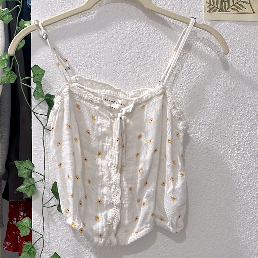Aeropostal XS sunflower crop top